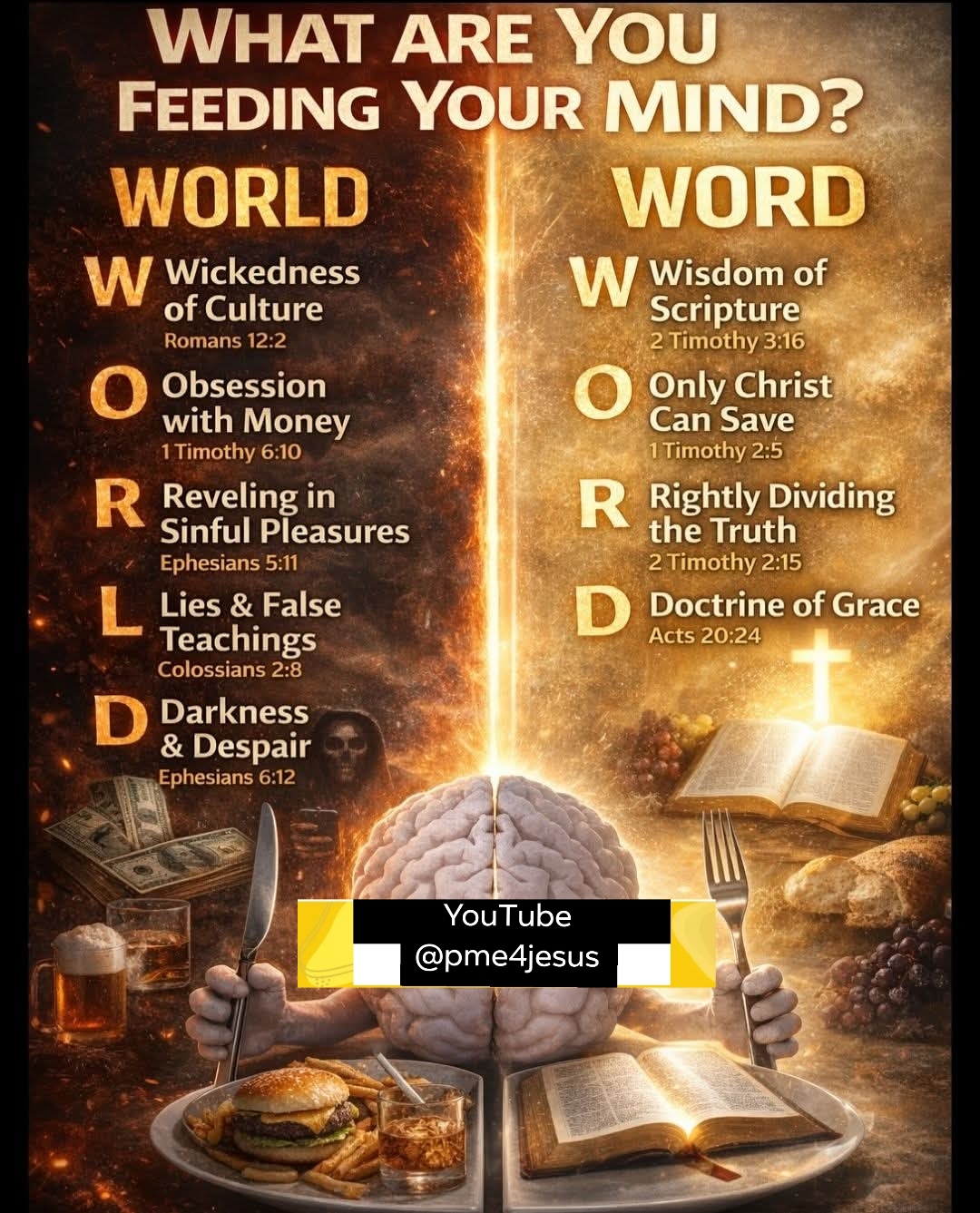 The mind can not remain neutral. If it is not filled with truth, it will be filled with trash. “Let the word of Christ dwell in you richly.” (Col. 3:16)